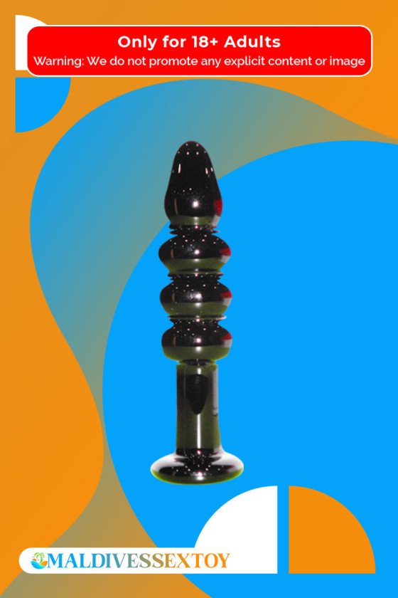 Black Beaded Glass Dildo Sex Toy GD-005